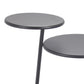 3 Tier Accent Table with Round Metal Top Black By Casagear Home BM263023