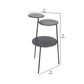 3 Tier Accent Table with Round Metal Top Black By Casagear Home BM263023