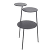 3 Tier Accent Table with Round Metal Top Black By Casagear Home BM263023