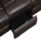 Glider Recliner Loveseat with Leatherette and Flared Padded Arms Brown By Casagear Home BM263109