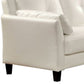 Sectional Sofa with Leatherette and Centre Tufted Stitching White By Casagear Home BM263144