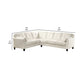 Sectional Sofa with Leatherette and Centre Tufted Stitching White By Casagear Home BM263144