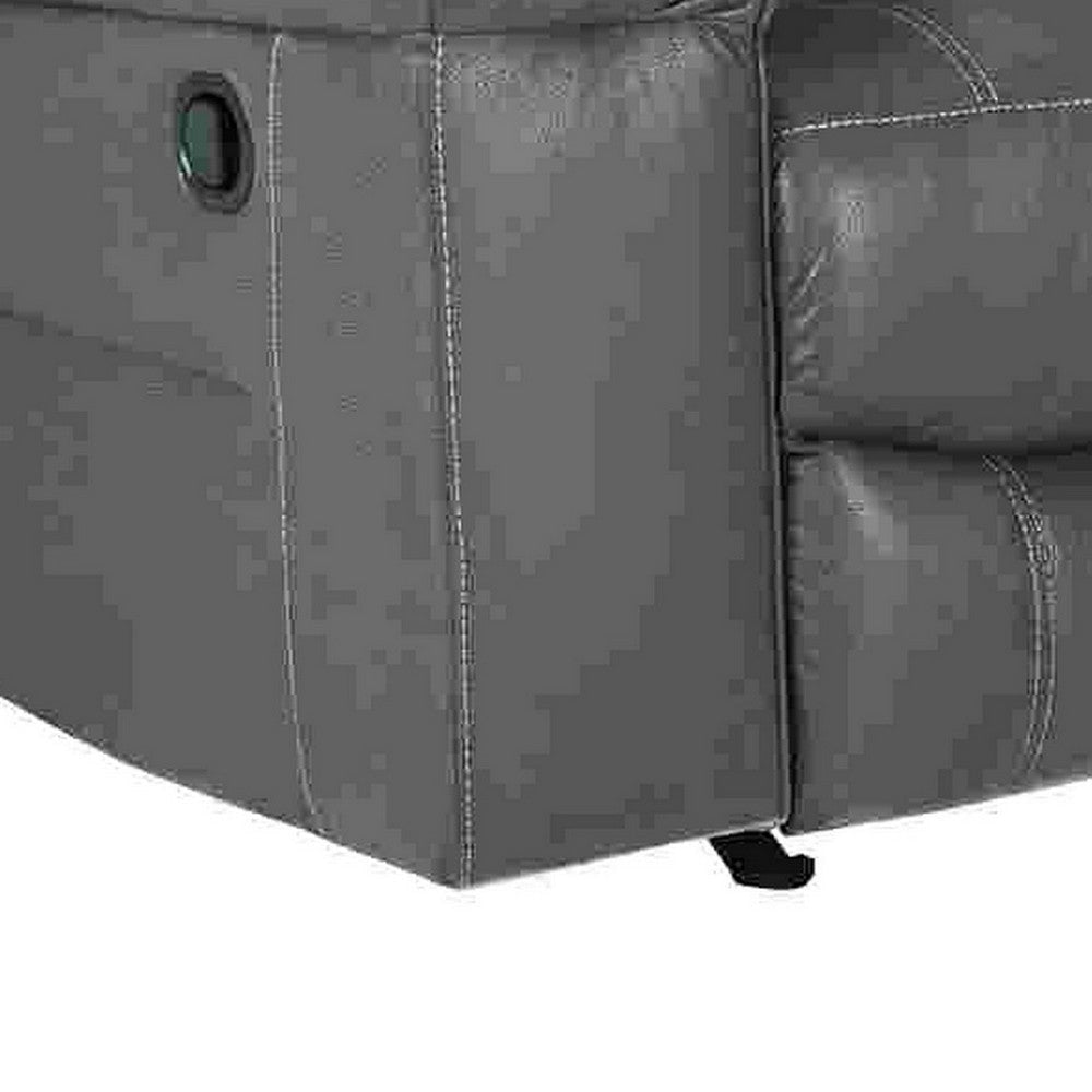 Rocker Recliner with Pull Tab Reclining Motion Dark Gray By Casagear Home BM263447