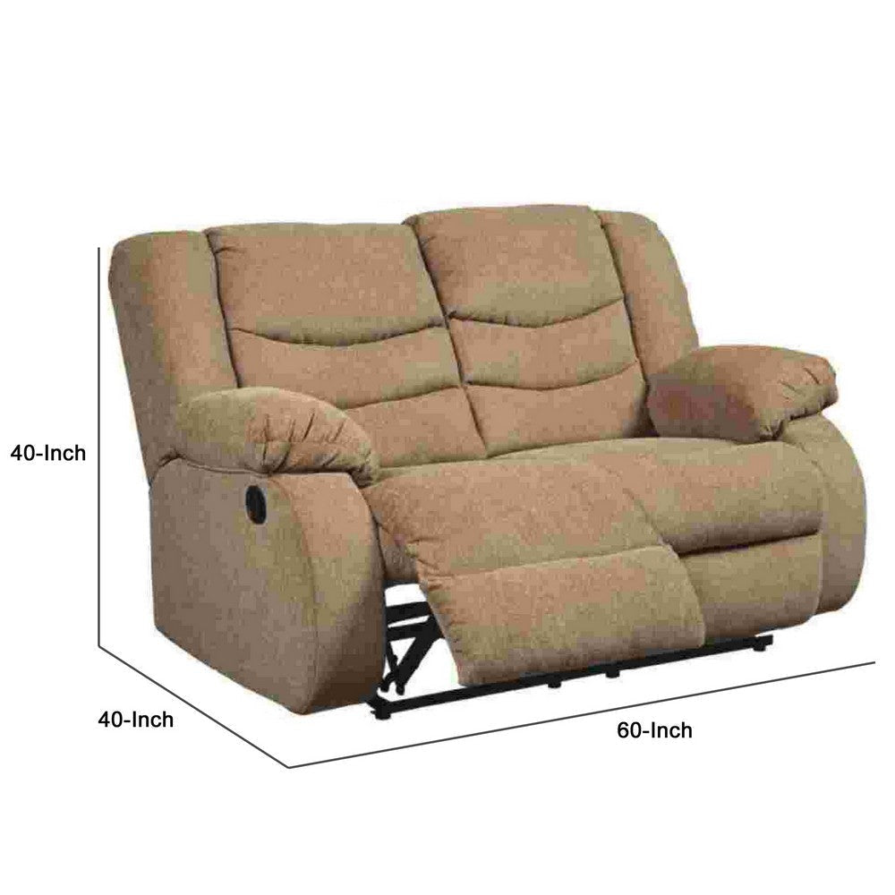 Reclining Loveseat with Pull Tab Reclining Motion Mocha Brown By Casagear Home BM263464