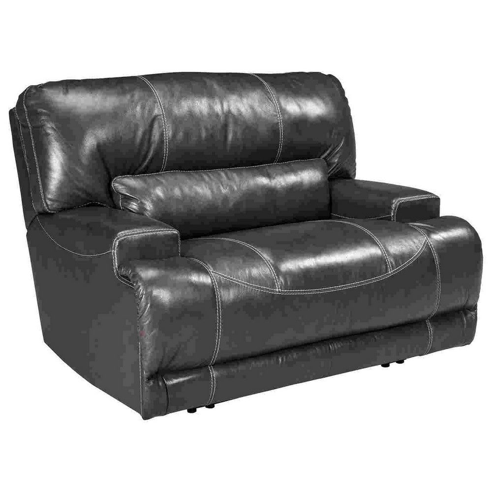 Wide Seat Manual Recliner with Track Arms, Gray By Casagear Home