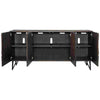 TV Stand with Geometric Front and 3 Shelves Brown By Casagear Home BM263618