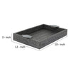 Tray with Leatherette Upholstery and Textured Pattern Set of 2 Gray By Casagear Home BM263857