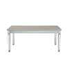 Mirrored Dining Table with Leaf Extension and Raised Apron Silver By Casagear Home BM263896