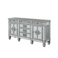 Server with 6 Mirrored Drawers and 2 Single Doors, Silver By Casagear Home