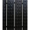 Wooden 4 Panel Screen with Button Tufting and Nailhead Trims Black By Casagear Home BM26463