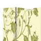 3 Panel Room Divider with Stems and Flower Pattern Cream and Green - BM26494 By Casagear Home BM26494