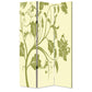 3 Panel Room Divider with Stems and Flower Pattern Cream and Green - BM26494 By Casagear Home BM26494