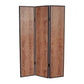 3 Panel Foldable Wooden Screen with Grain Details Brown - BM26601 By Casagear Home BM26601