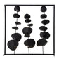 Wall Decor with Textured Leaves and Metal Frame Black By Casagear Home BM266245