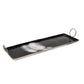 Tray with Metal and Ring Handles Black and Silver By Casagear Home BM266271