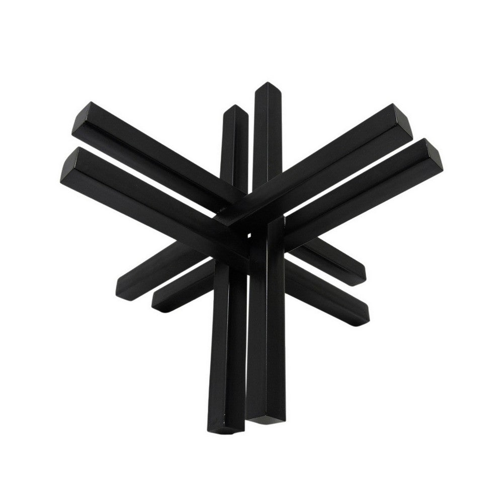 Accent Decor with Metal Double Jack Design Black By Casagear Home BM266275