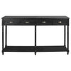 Wooden Console Sofa Table with 4 Spacious Drawers Black By Casagear Home BM266412