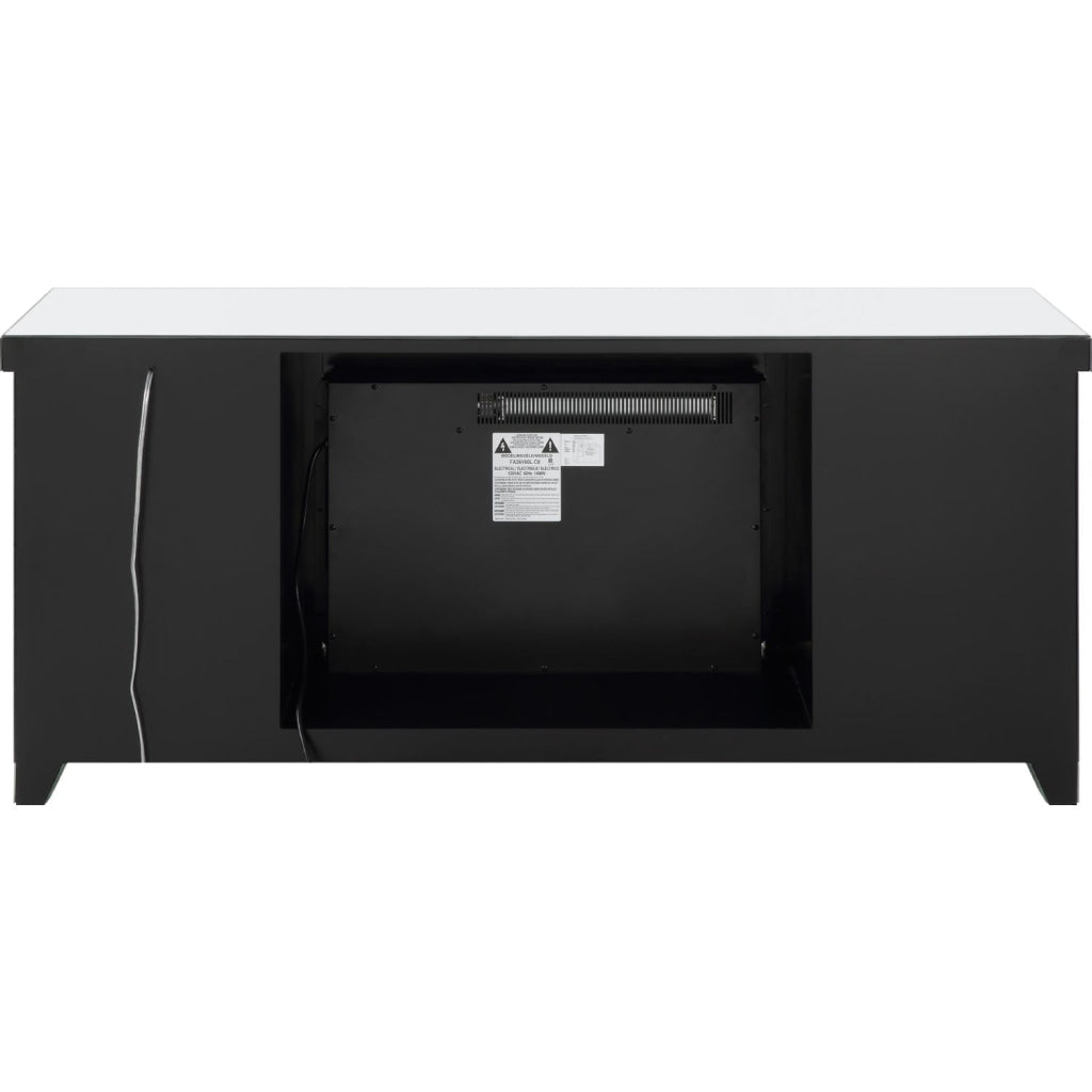 TV Stand with Fireplace and LED Silver and Black By Casagear Home BM266432