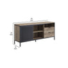 TV Stand with Metal Frame Rustic Oak Brown and Black By Casagear Home BM266445