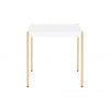 End Table with Metal Tube Legs White and Gold By Casagear Home BM266461