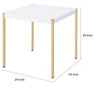 End Table with Metal Tube Legs White and Gold By Casagear Home BM266461