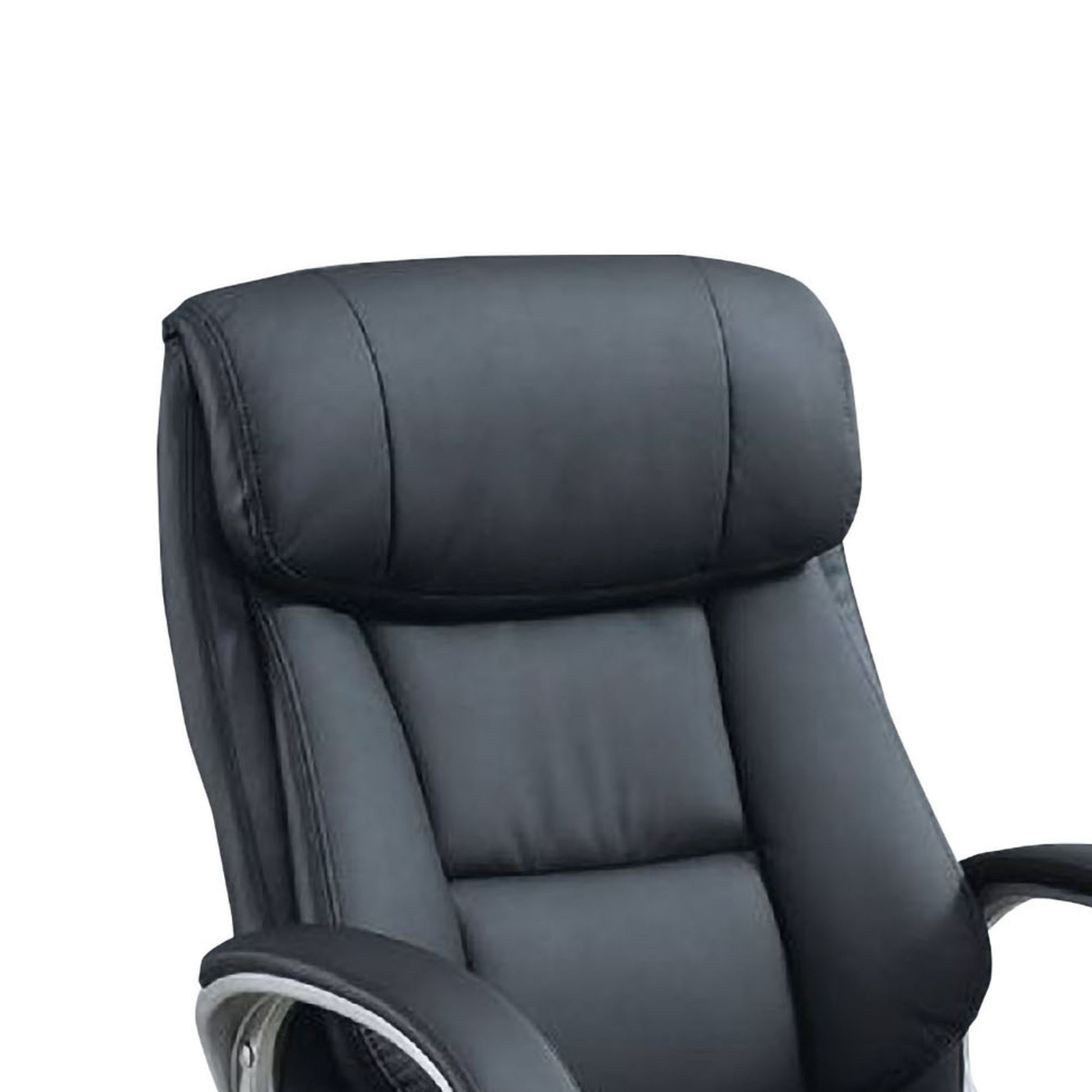 Office Chair with Top Padded Back and Curved Arms Black By Casagear Home BM266482