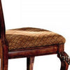 Side Chair with Fabric Seat and Crown Top Set of 2 Brown By Casagear Home BM266508