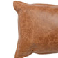 Rectangular Leatherette Throw Pillow with Stitched Details Small Brown By Casagear Home BM266528