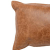 Rectangular Leatherette Throw Pillow with Stitched Details Small Brown By Casagear Home BM266528