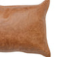 Rectangular Leatherette Throw Pillow with Stitched Details Small Brown By Casagear Home BM266528