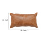 Rectangular Leatherette Throw Pillow with Stitched Details Small Brown By Casagear Home BM266528