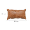 Rectangular Leatherette Throw Pillow with Stitched Details Small Brown By Casagear Home BM266528