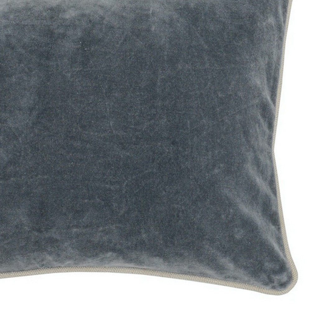 Rectangular Throw Pillow with Cotton Cover Gray By Casagear Home BM266530