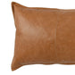 Rectangular Leatherette Throw Pillow with Stitched Details Large Brown By Casagear Home BM266533