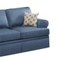 2 Piece Sofa and Loveseat Set with Rolled Arms Blue By Casagear Home BM268874