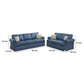 2 Piece Sofa and Loveseat Set with Rolled Arms Blue By Casagear Home BM268874