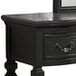 3 Piece Vanity Set with Carved Mirror and Turned Legs Black By Casagear Home BM268888