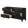 Dresser with 6 Drawers and Metal Trim Black By Casagear Home BM268899