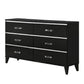 Dresser with 6 Drawers and Metal Trim, Black By Casagear Home