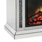 LED Electric Fireplace with Faux Diamond Inlays Silver By Casagear Home BM268907