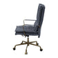 Office Chair with Leatherette Seat and Tufted Details Gray By Casagear Home BM268940