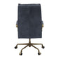 Office Chair with Leatherette Seat and Tufted Details Gray By Casagear Home BM268940