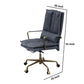 Office Chair with Leatherette Seat and Tufted Details Gray By Casagear Home BM268940