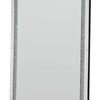 Floor Mirror with Faux Diamond Inlays and LED Trim Silver By Casagear Home BM268947