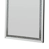 Floor Mirror with Faux Diamond Inlays and LED Trim Silver By Casagear Home BM268947