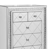 Storage Cabinet with 6 Drawers and Faux Crystal Inlays Silver By Casagear Home BM268950