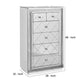 Storage Cabinet with 6 Drawers and Faux Crystal Inlays Silver By Casagear Home BM268950