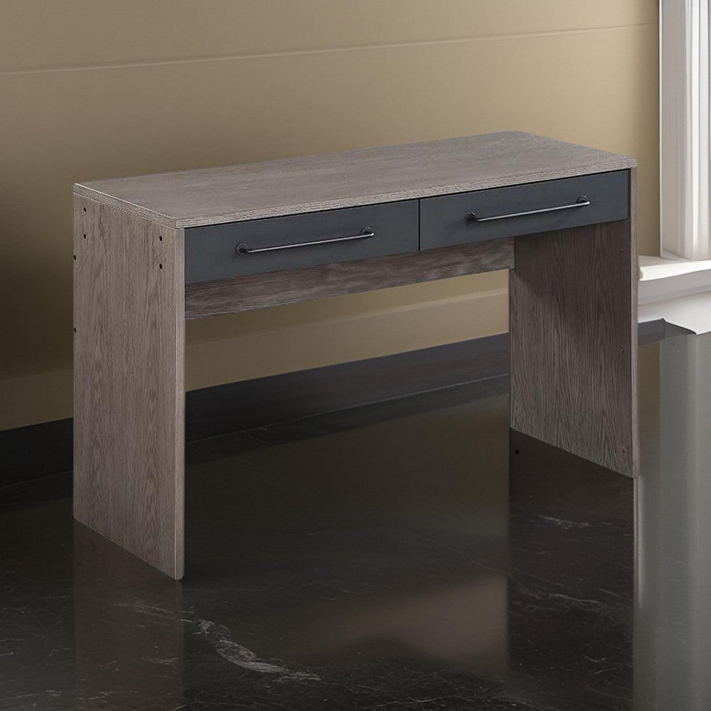 Writing Desk with 2 Drawers and Panel Base Gray By Casagear Home BM269001