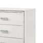 Dresser with 6 Drawers and Shimmer Accent Trim White By Casagear Home BM269072