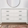 Dresser with 6 Drawers and Shimmer Accent Trim White By Casagear Home BM269072